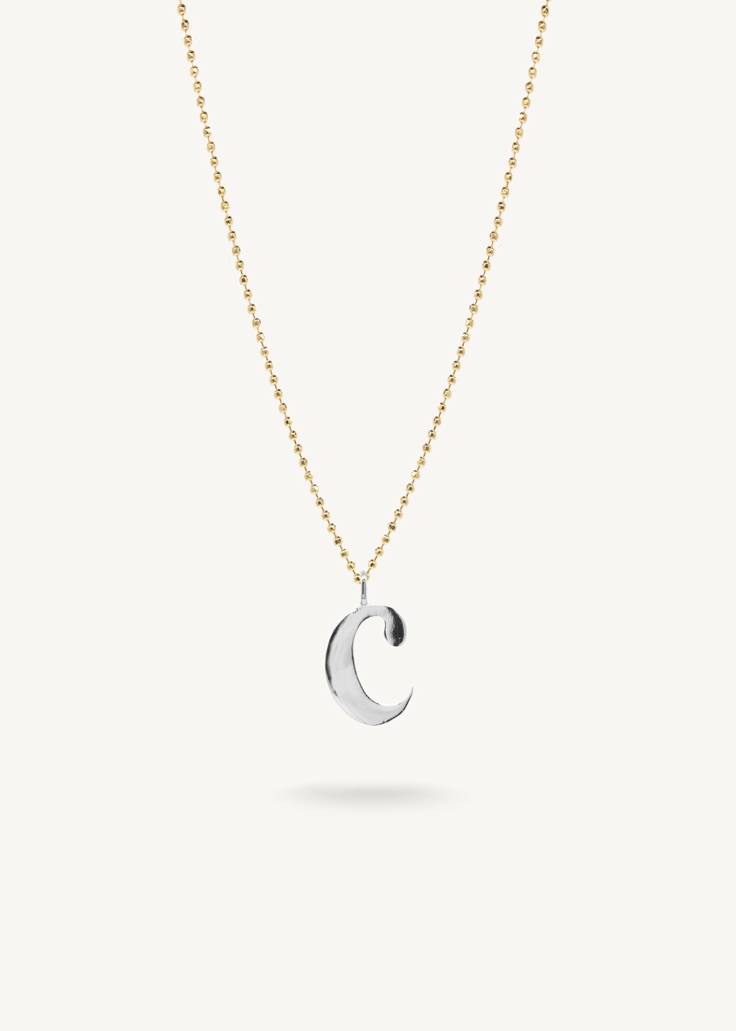 INITIAL SILVER - Ball chain 20"