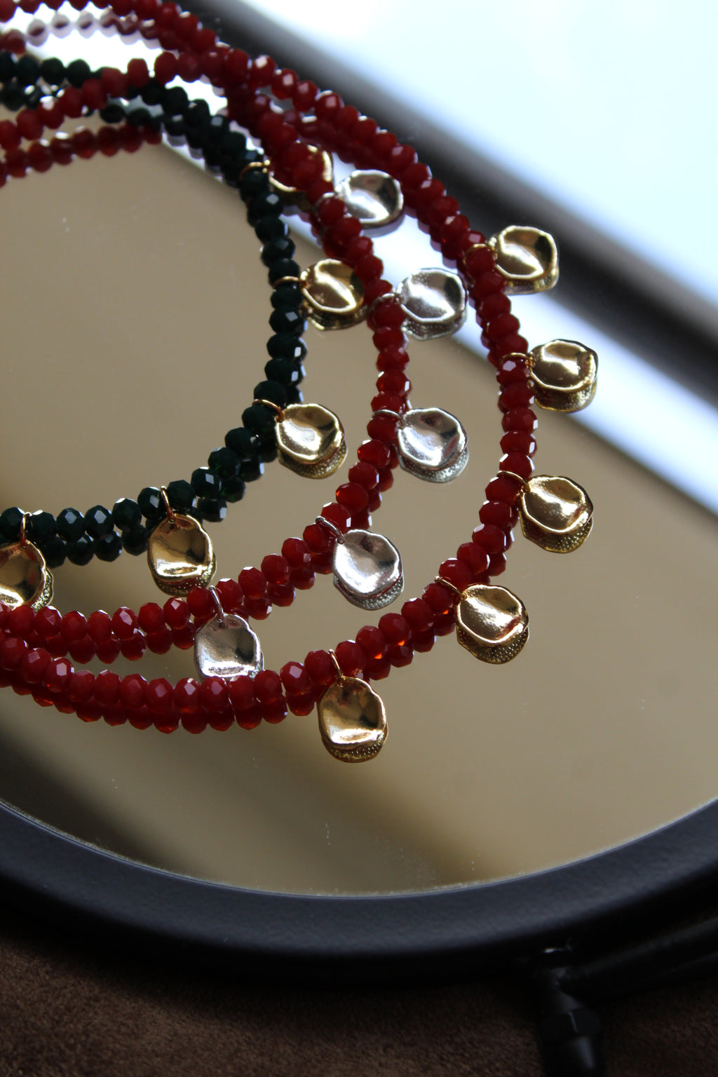PETAL EMERALD Silver Necklace