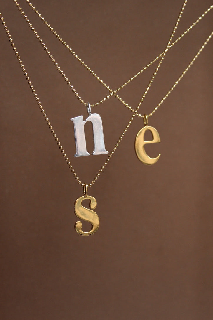 INITIAL SILVER - Ball chain 20"