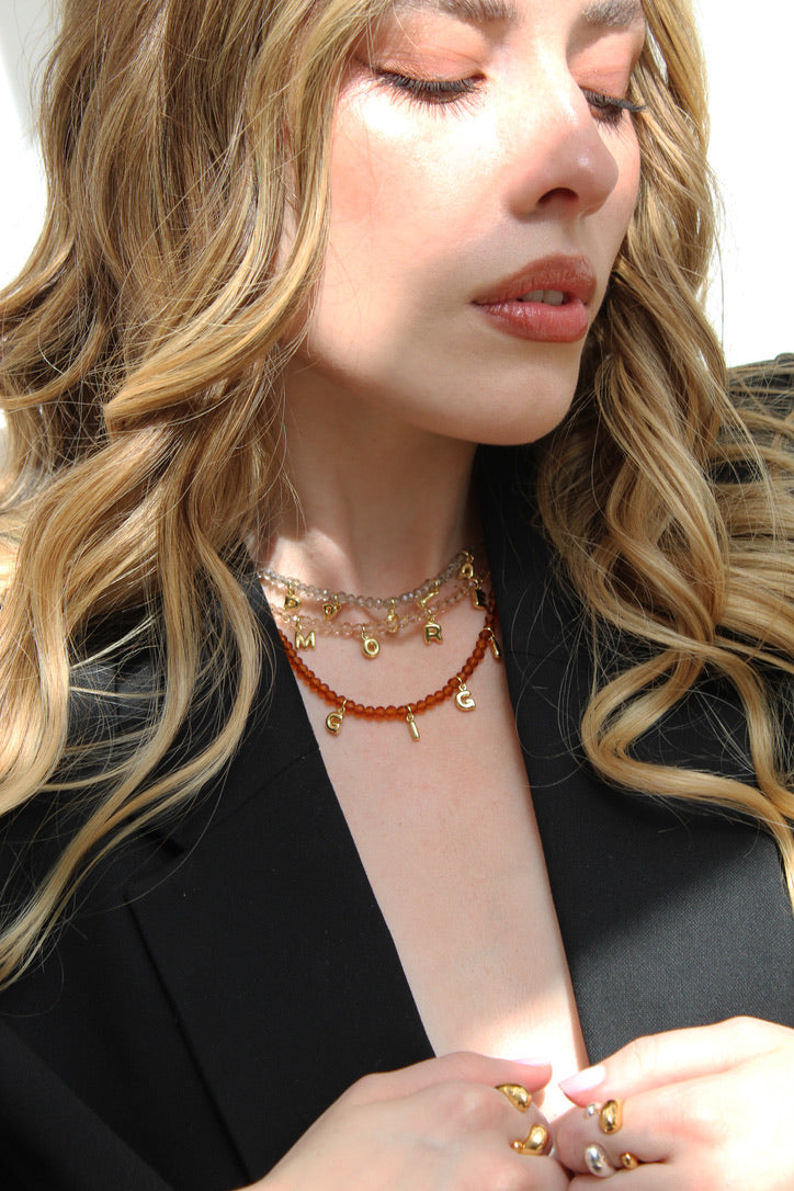 Custom Bubble Necklace - Pink