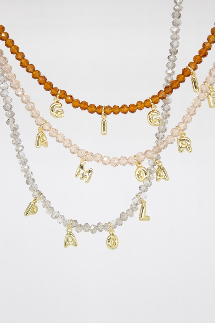 Custom Bubble Necklace - Brown