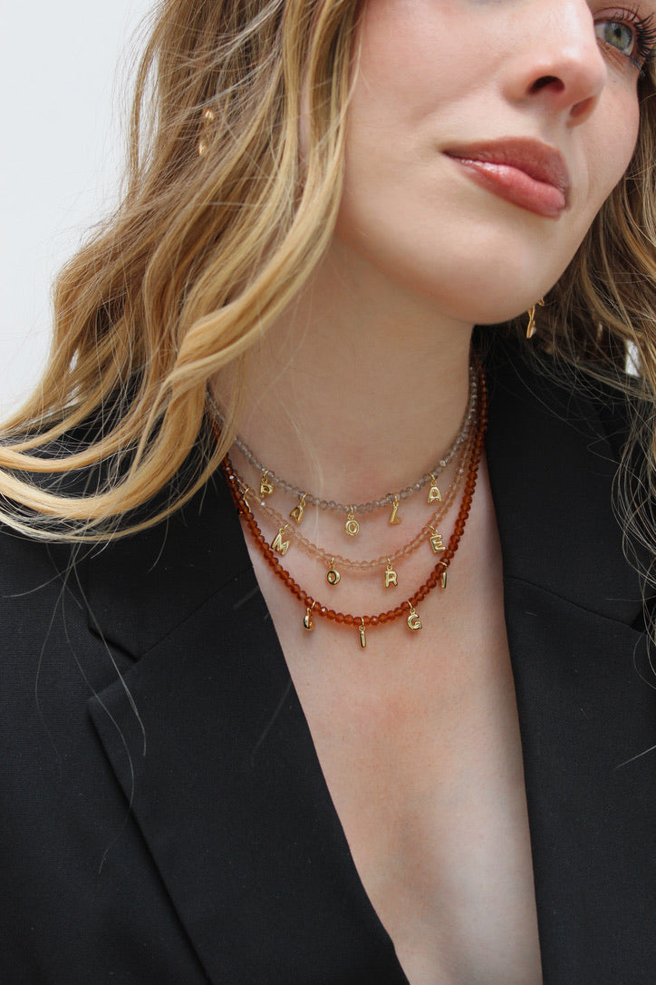 Custom Bubble Necklace - Brown