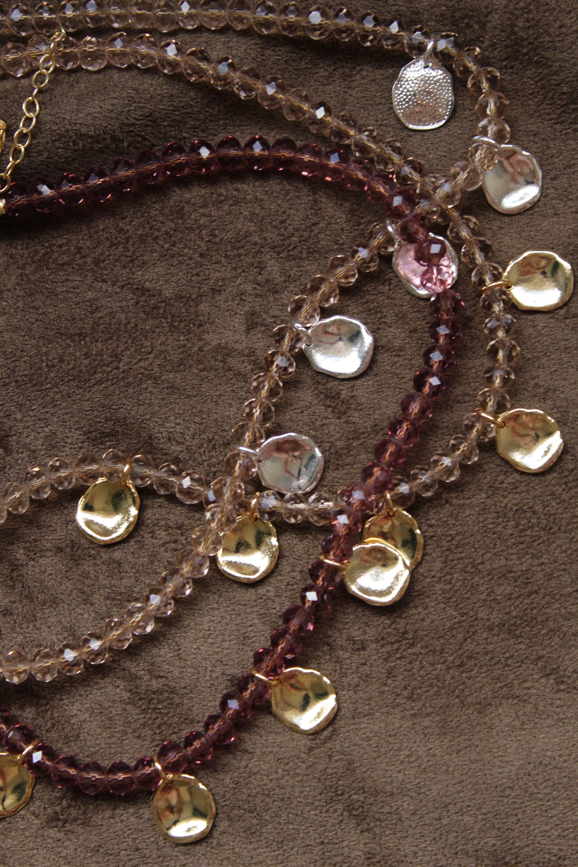 PETAL PLUM Gold Necklace