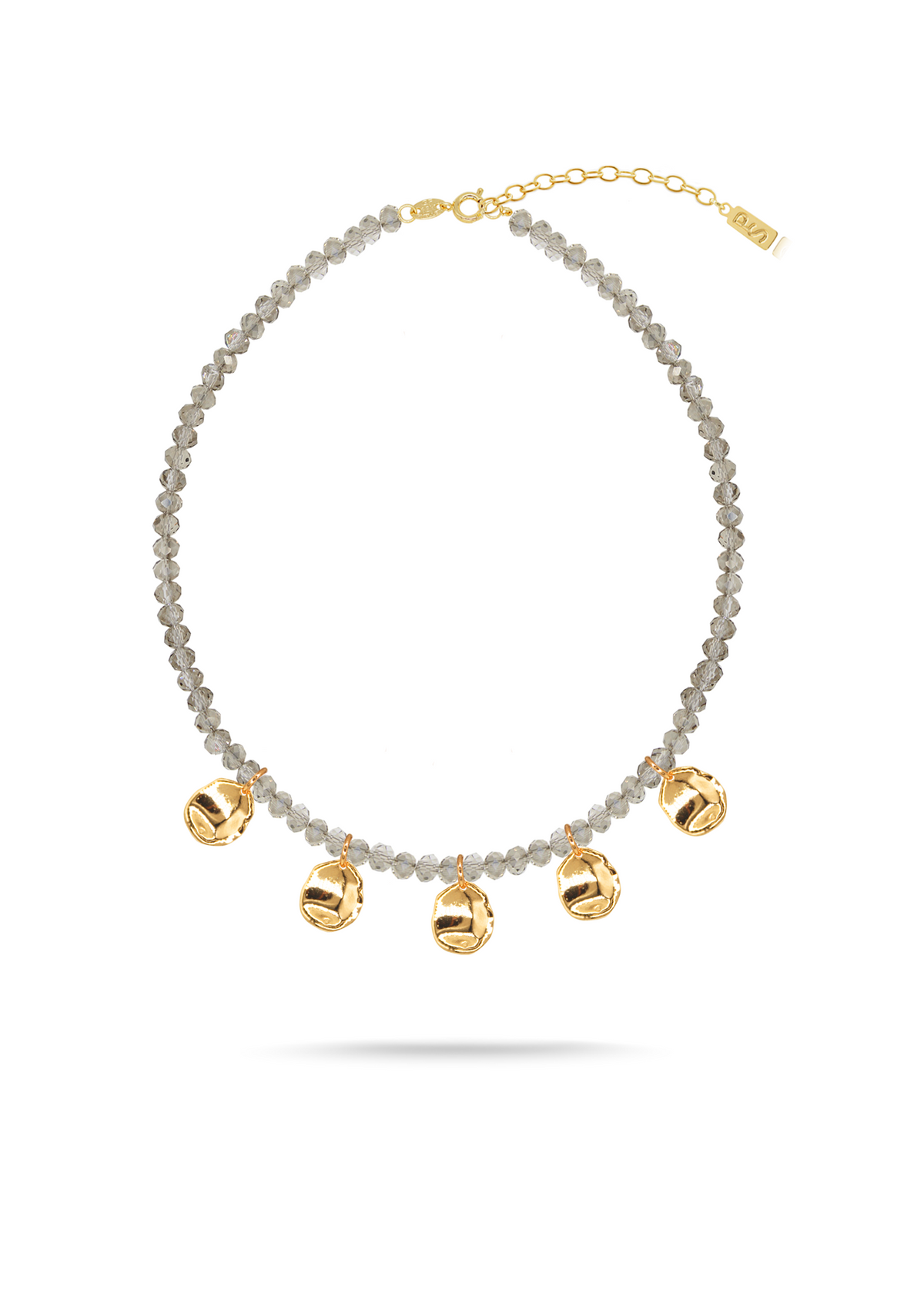 PETAL GRAY Gold Necklace