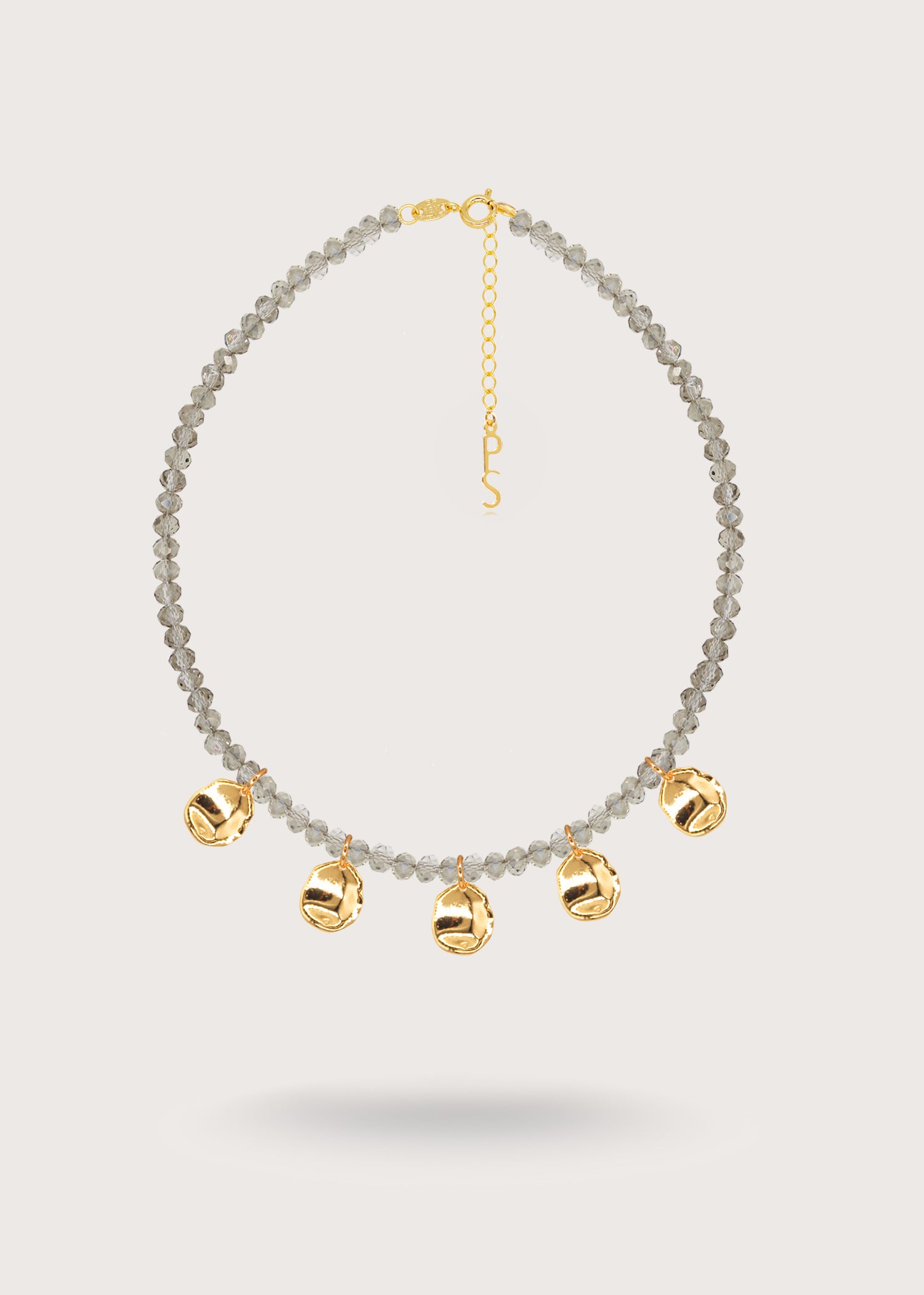 PETAL GRAY Gold Necklace