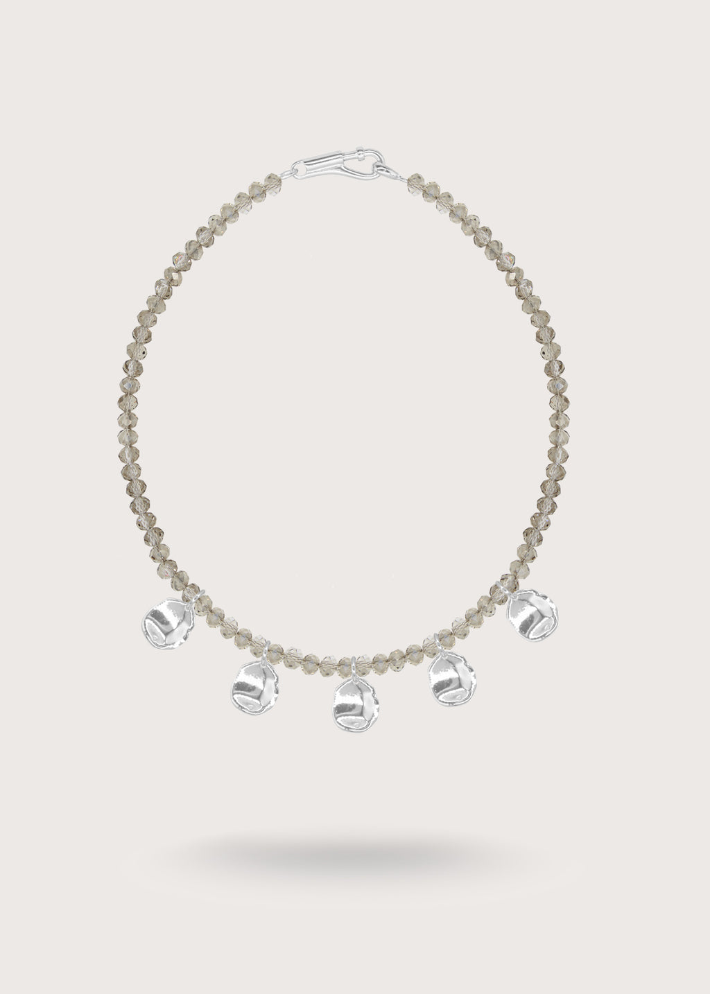 PETAL GRAY Silver Necklace
