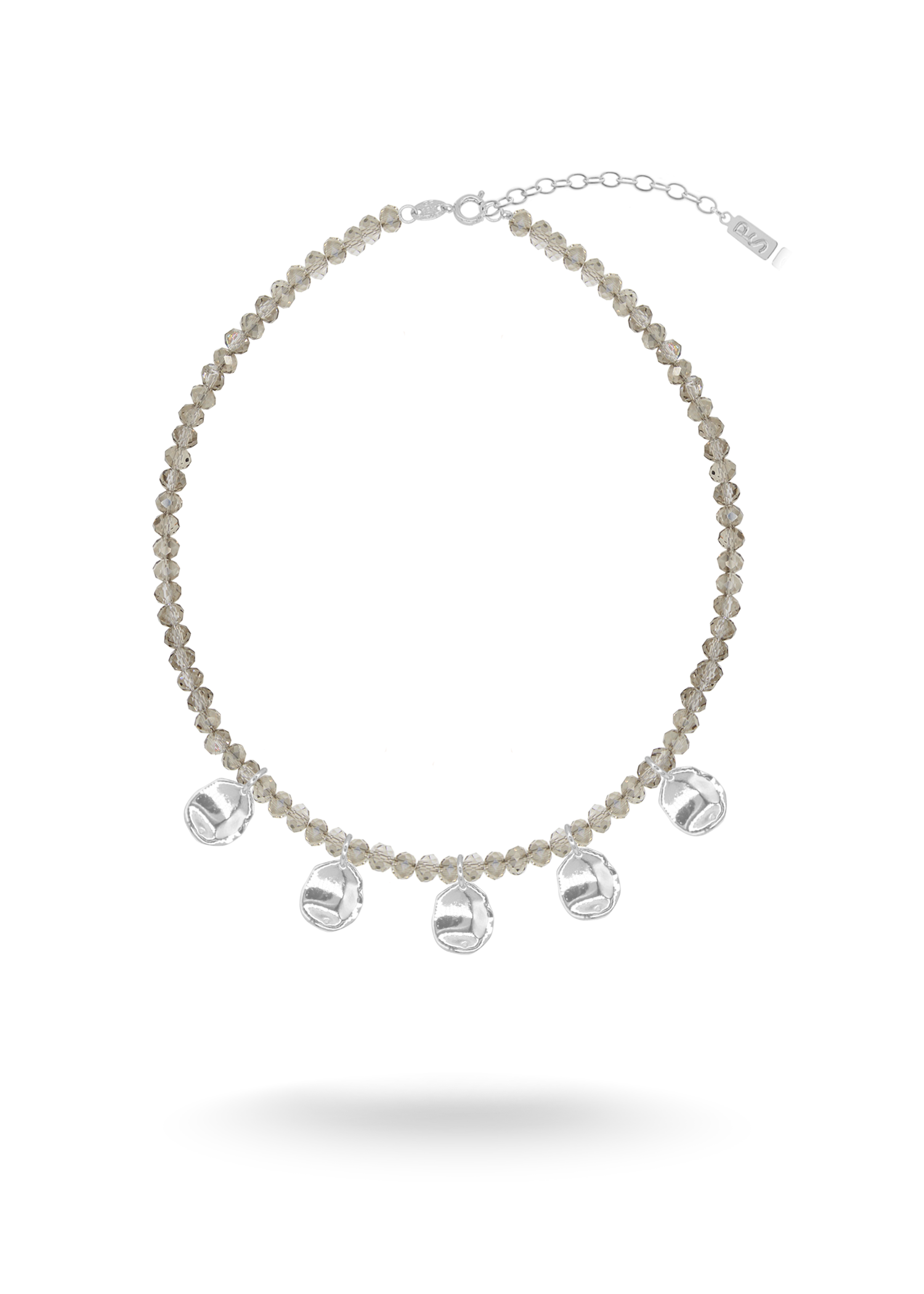 PETAL GRAY Silver Necklace