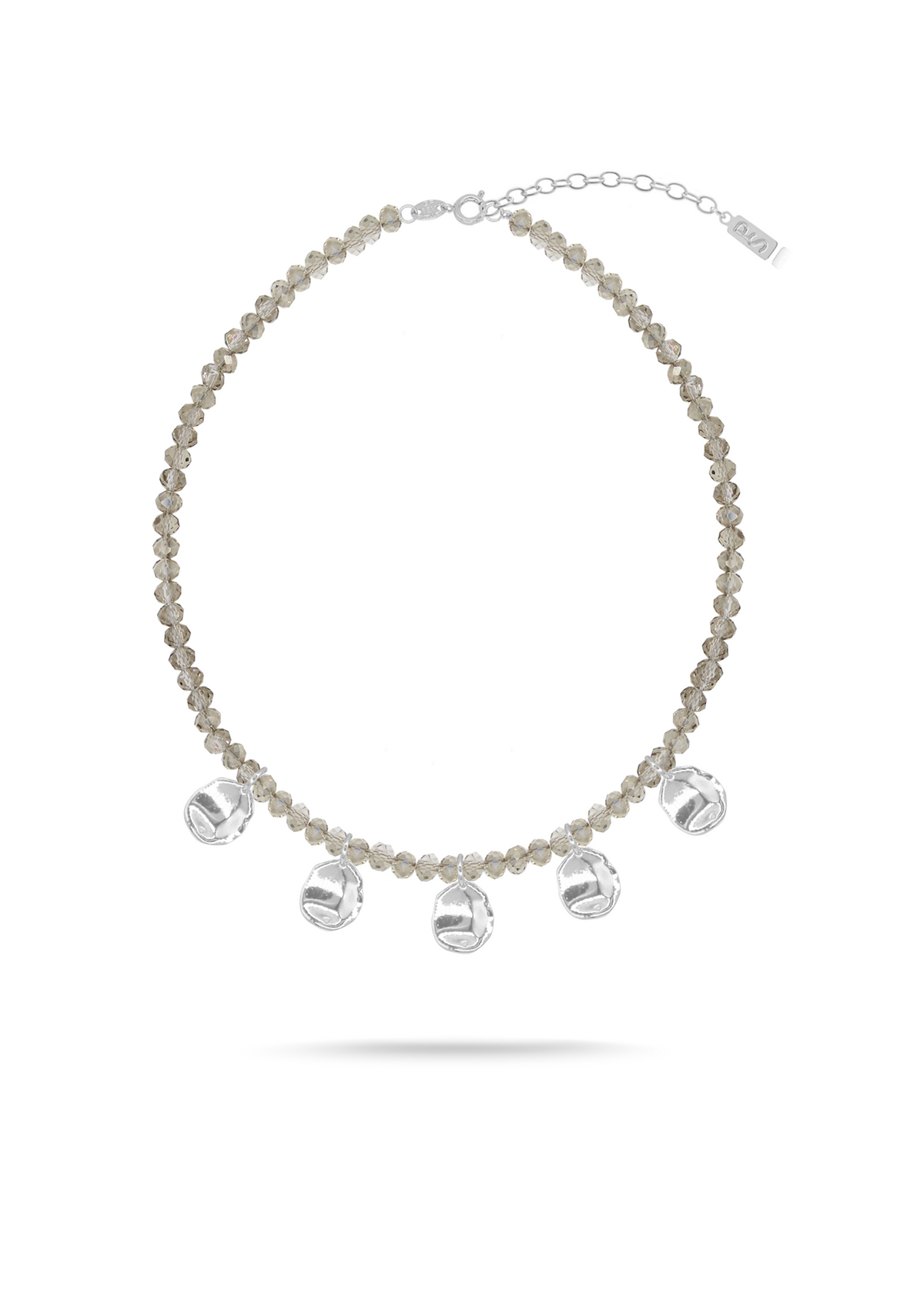 PETAL GRAY Silver Necklace