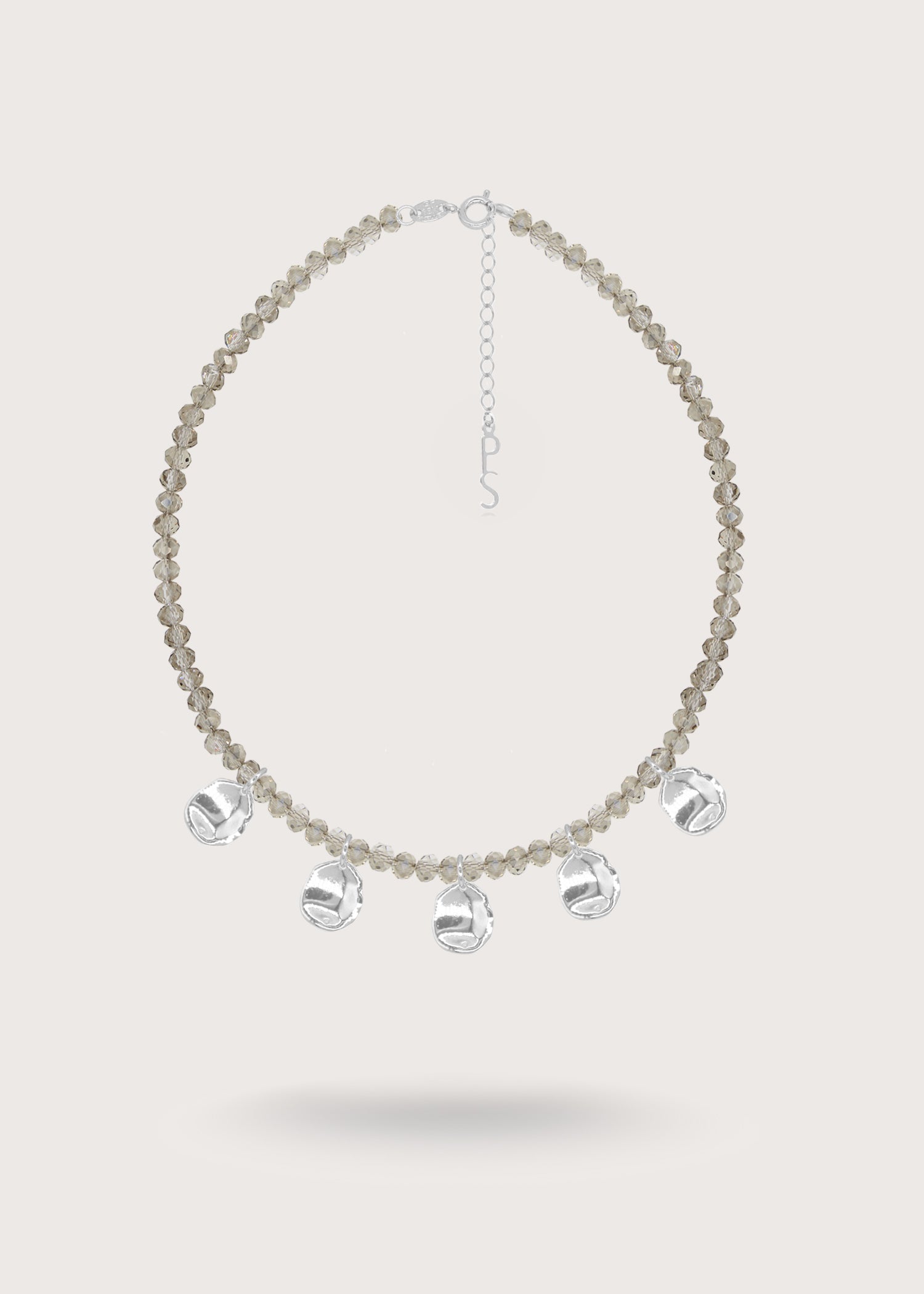 PETAL GRAY Silver Necklace