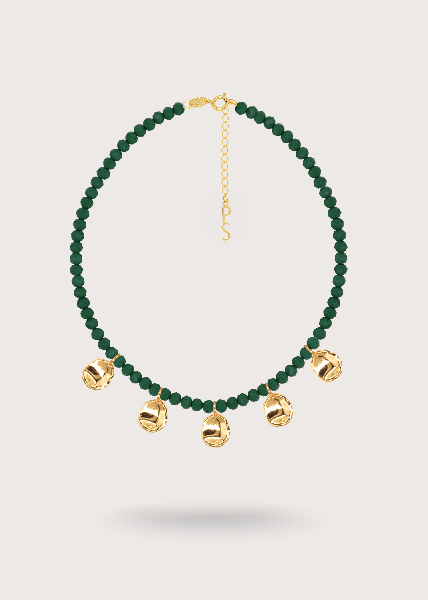 PETAL EMERALD Gold Necklace