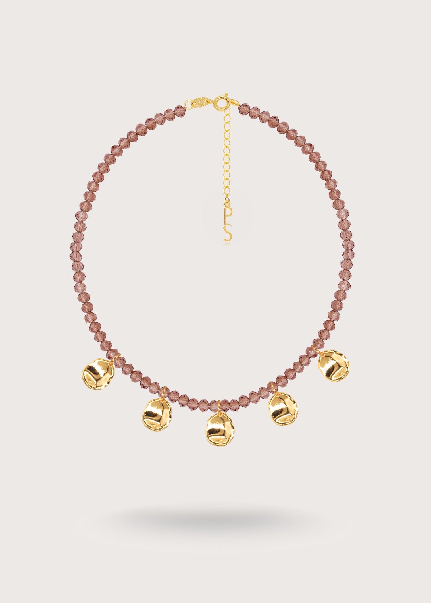 PETAL PLUM Gold Necklace