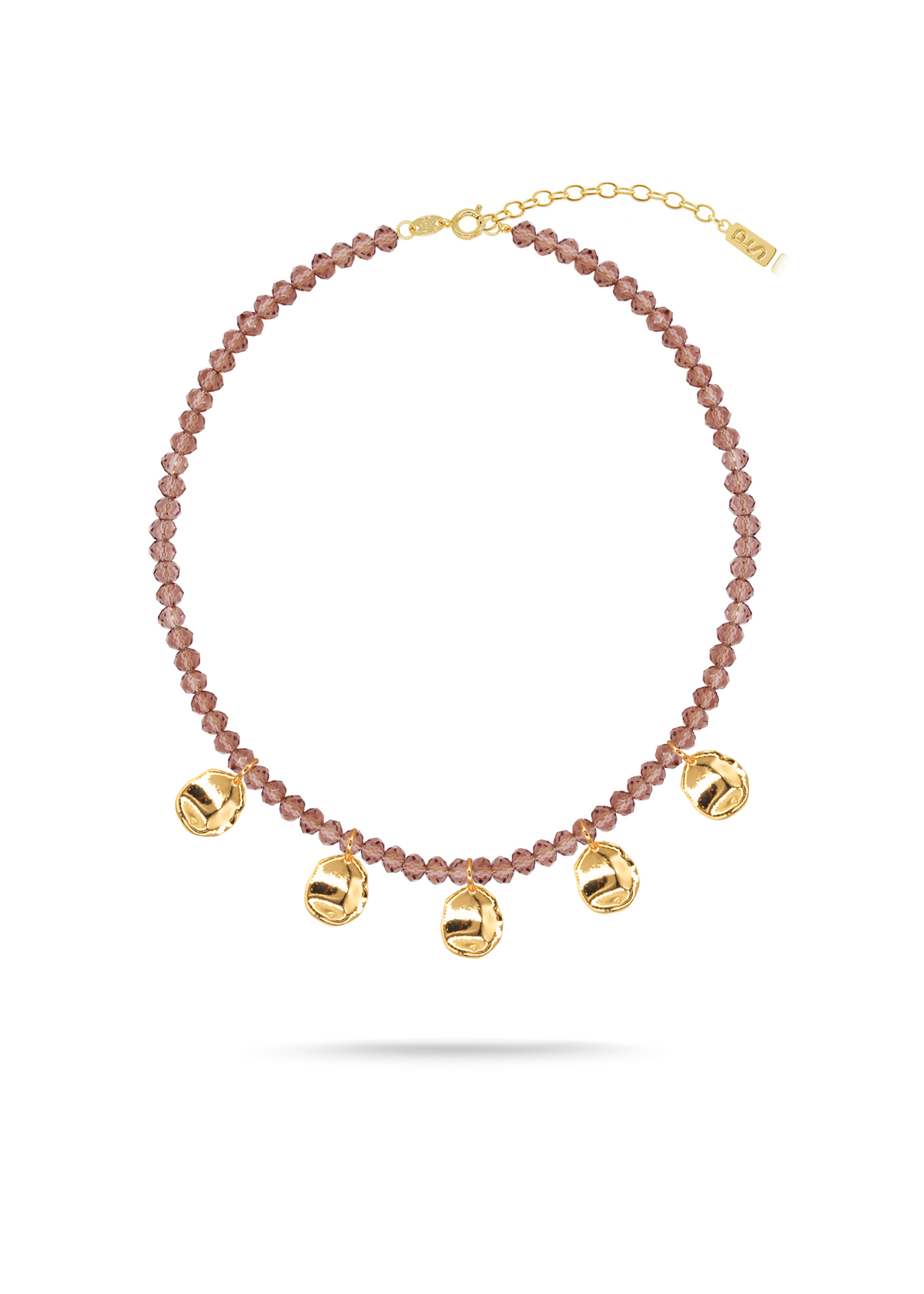 PETAL PLUM Gold Necklace