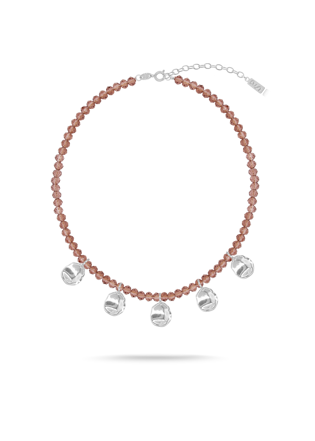 PETAL PLUM Silver Necklace