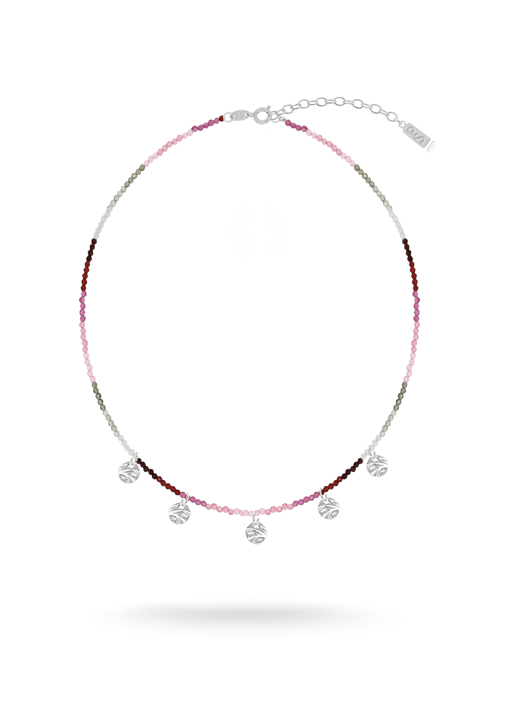 WAVY Silver Drop Necklace - Rosso