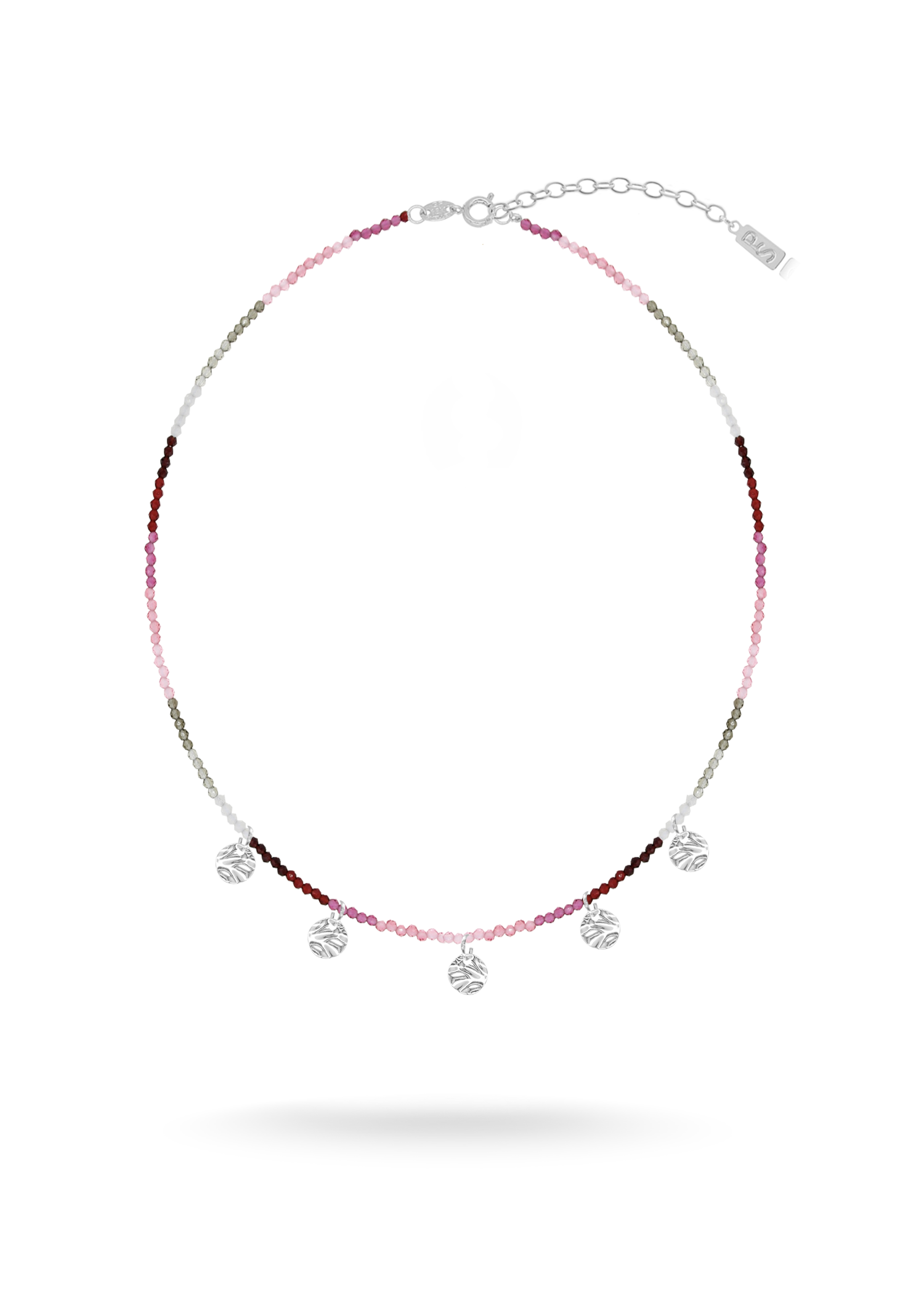 WAVY Silver Drop Necklace - Rosso