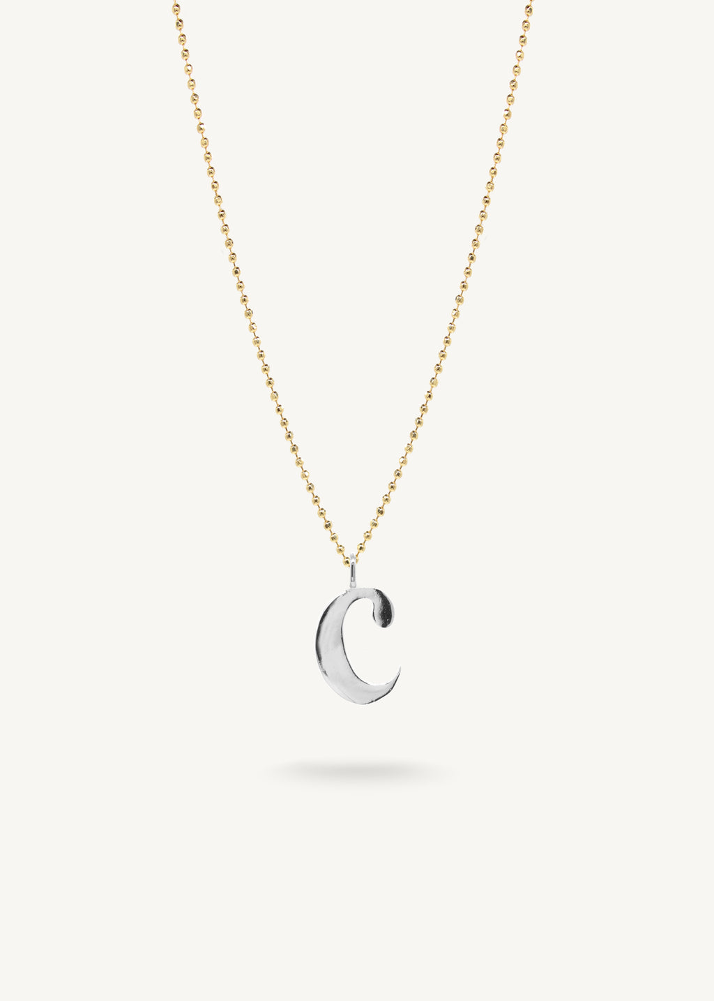 INITIAL SILVER - Ball chain 20"