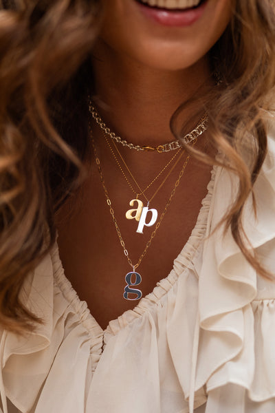 INITIAL GOLD - Link chain 16"